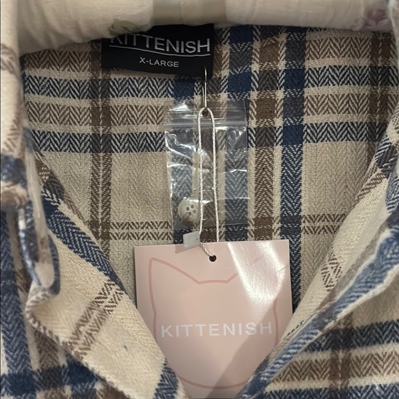 Kittenish Blue and White Plaid Button-Up Shacket -NWT - Picture 2 of 9